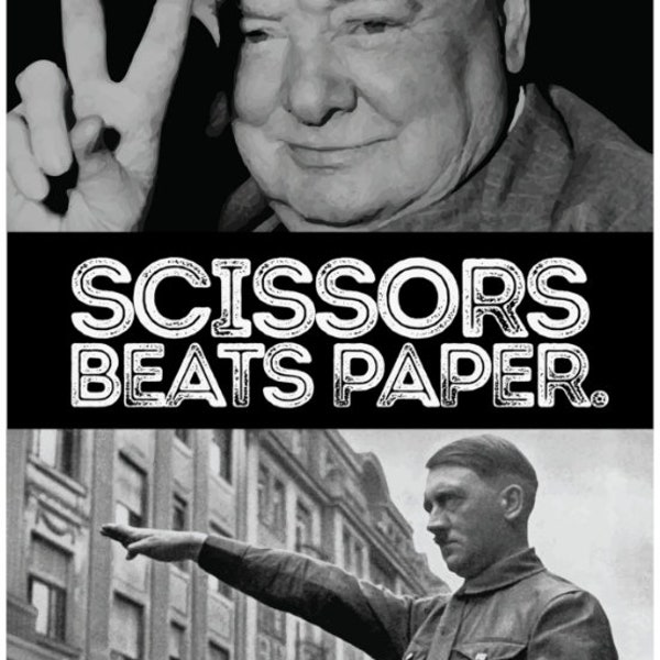 Scissors Beats Paper - 18" by 24" Poster, World History, World History teachers, World War II.