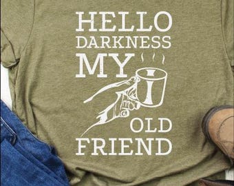 Dark Humor Coffee Shirt • Funny Caffeine Tee • Sarcastic Coffee Lover T‑Shirt • Goth Coffee Humor Tee • Unisex Graphic Tee • Barista Gift