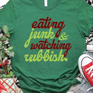 Eating Junk and Watching Rubbish - Home Alone shirt, vintage christmas movie shirts, hilarous Kevin McAllister designs