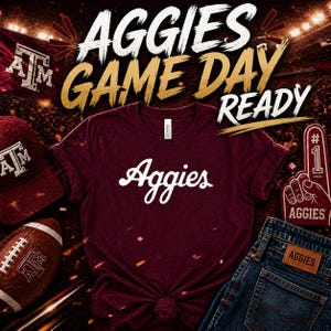 Texas A&M Game Day Shirt, Aggies Football Tee, Tailgate Outfit, College Football Fan Shirt, Maroon Aggies Apparel