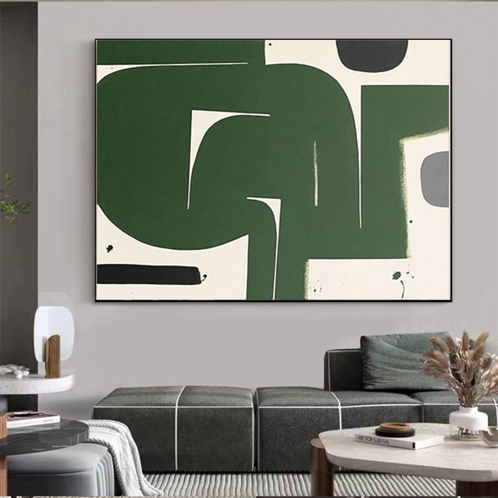 Minimalist Art Painting on Canvas Mid Century Modern Painting - Etsy