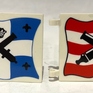 LEGO 6 x 4  White Flags - Jolly Roger, Imperial Soldiers, Crossed Cannons over Red Stripes, See Options