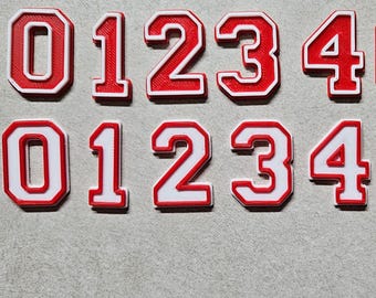 3D Printed Helmet Numbers | Custom Football Helmet Decals | Baseball Softball Helmet Numbers | Raised PLA Helmet Stickers | Custom Colors