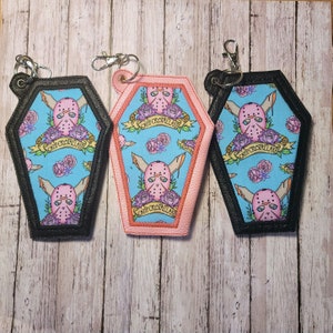 Monedero con llavero de ataúd, bolso de terror, bolso con llavero de ataúd, bolsos góticos, billetera con forma de ataúd, billetera con forma de ataúd