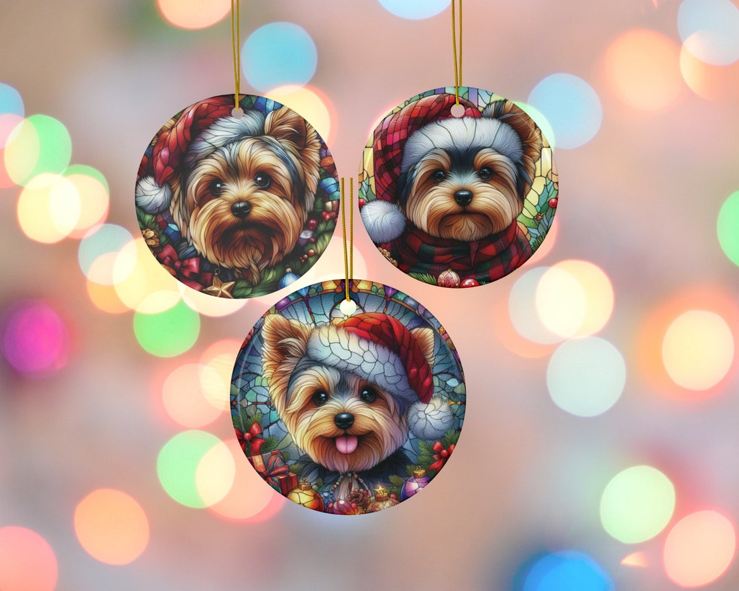 Yorkie Christmas Ornament, Yorkie Dog Ornament, Yorkie Ornament