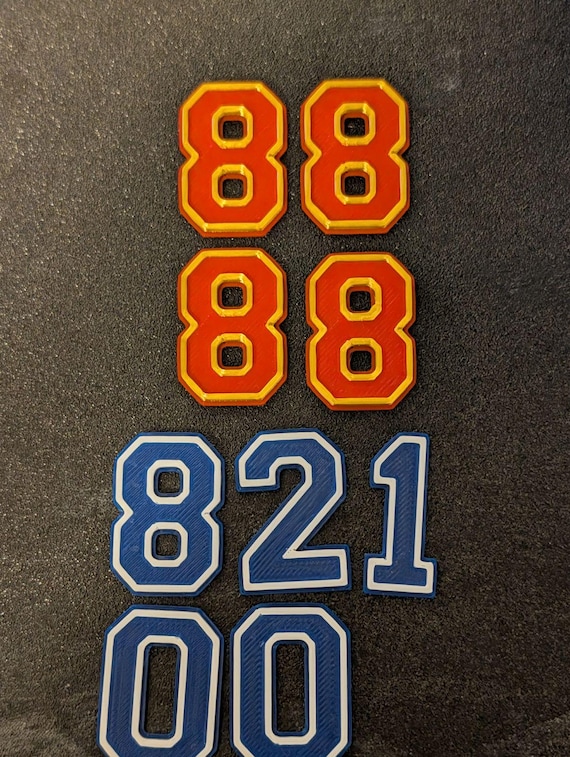 3D Printed Helmet Numbers | Custom Football Helmet Decals