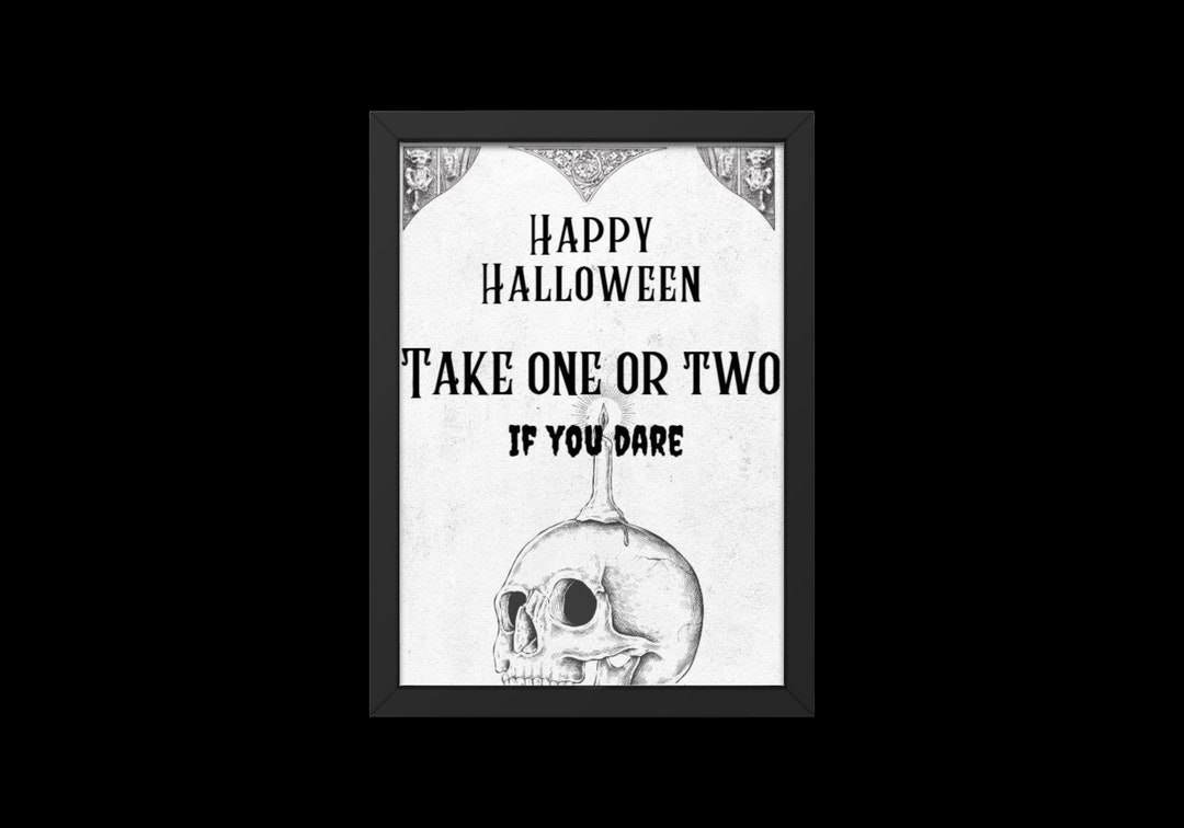 Take One Candy Sign, Halloween Candy Sign, Trick or Treat Sign, Please