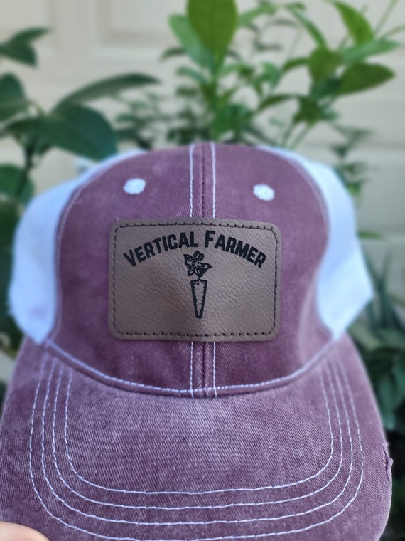 Vertical Farm Leather Patch Trucker Hat, Hydroponics Leather Patch Hat,  Leather Patch Hats, Hats for Men, Garden Hat, Trucker Hats 