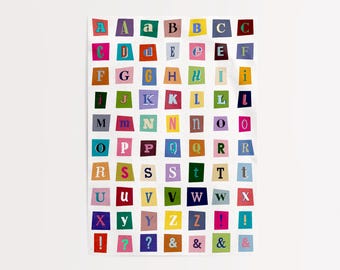 Magazine Scrapbook Letters | Mixed Font Alphabet Printable for Junk Journals, Vision Boards