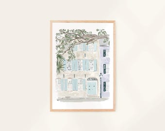 Charleston, South Carolina | Watercolour, Ink & Oil Pastel Illustration