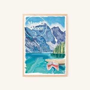 Lake Louise, Banff National Park, Alberta, Canada- art print from original artwork watercolour style (digital download)