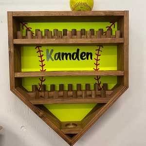 Softball Ring and Ball Display, Softball Ring Display, Medal Display, Softball Ring Shelf, Trophy Case, Softball Ball Display