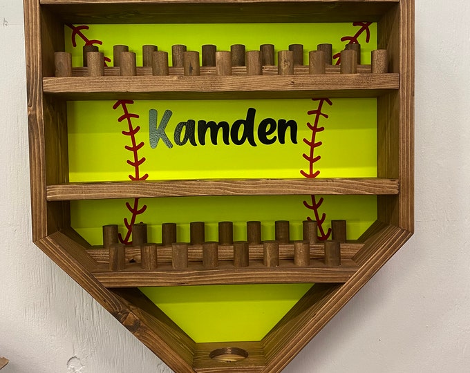 Softball Ring and Ball Display, Softball Ring Display, Medal Display, Softball Ring Shelf