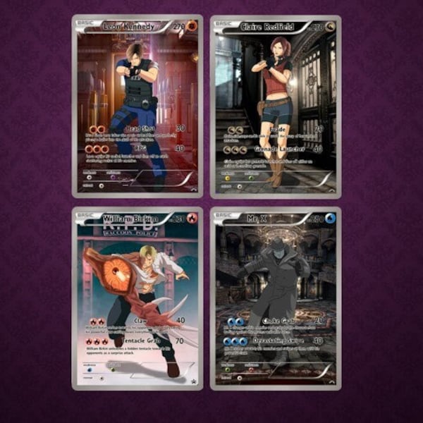 Resident Evil cards, Custom Cards, Custom Pokemon Card, Pokemon Gift, Gift for him, gift for her, T-Virus, Resident Evil 2