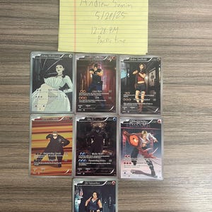 Lote de 7 cartas colecionáveis de Resident Evil