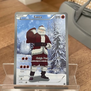 Cartão de Natal personalizado do Papai Noel Pokémon