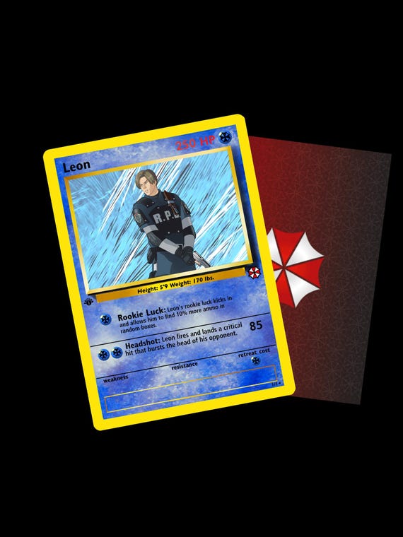 Resident Evil Leon Kennedy Holoraphic Trading Card - Etsy