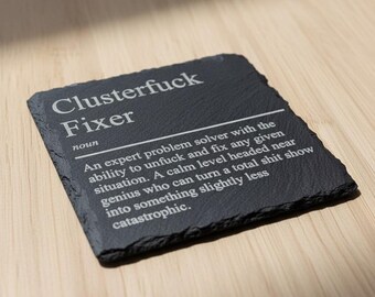 Slate Coaster with funny definition, Gift for Work Colleagues