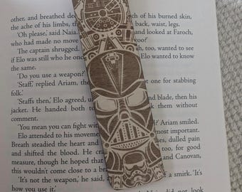 Personalised Star Wars themed, Laser engraved wooden bookmark. Sci-fi gift for the avid reader