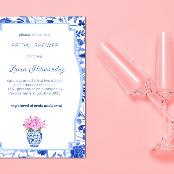 Chinoiserie Bridal Shower Invitations