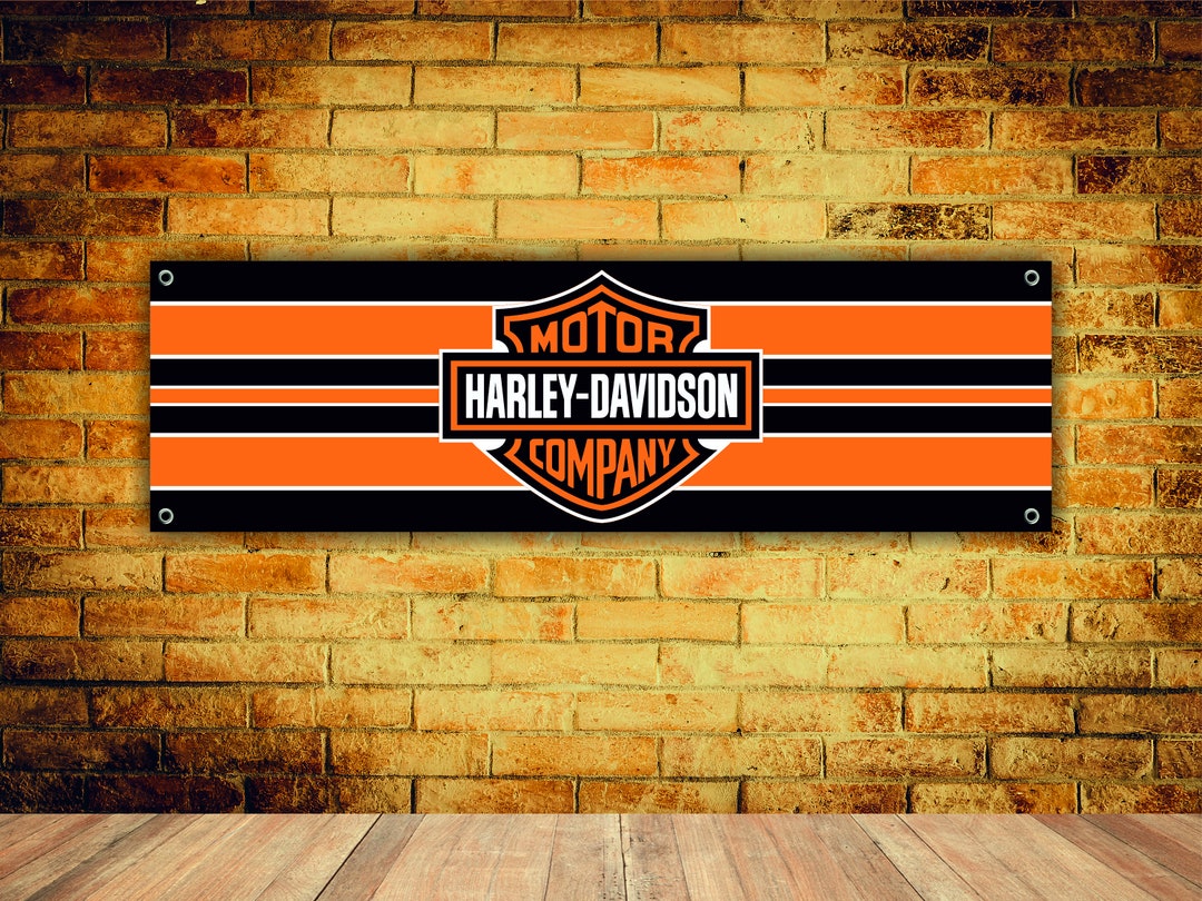 Harleydavidson Banner Vinyl Garage Signoffice or Showroom Etsy