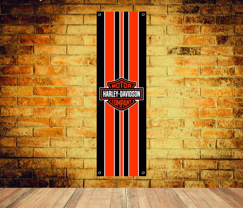 Harleydavidson Banner Vinyl Garage Signoffice or Showroom Etsy