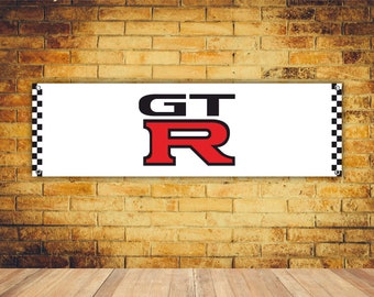 Nissan GTR Vinyl Banner Sign Garage Workshop Adversting Flag Poster 
