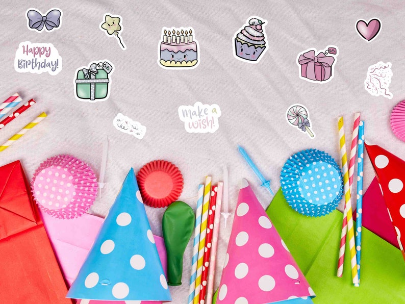 Printable Happy Birthday Sticker Bundle Printable PNG Digital - Etsy