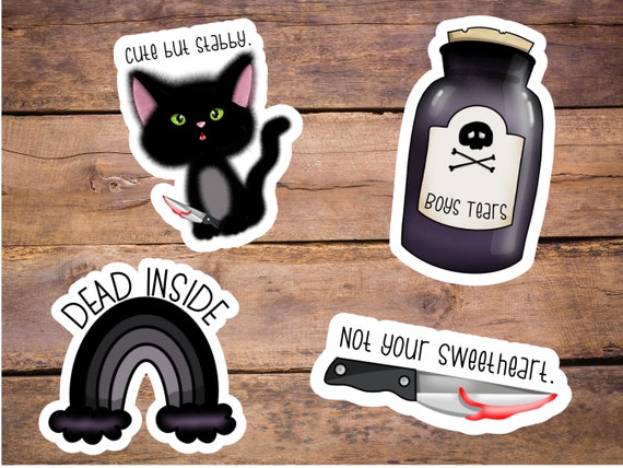Creepy and Cute Printable PNG Sticker Bundle, Print and Cut Creepy