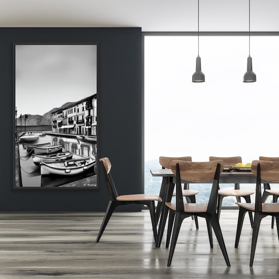 Original Landscape Art in Black and White Ship Boat Wall Art Etsy