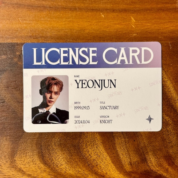 TXT Yeonjun Sanctuary Knight License Card - Etsy