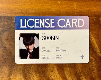 TXT Soobin Sanctuary Knight License Card - Etsy