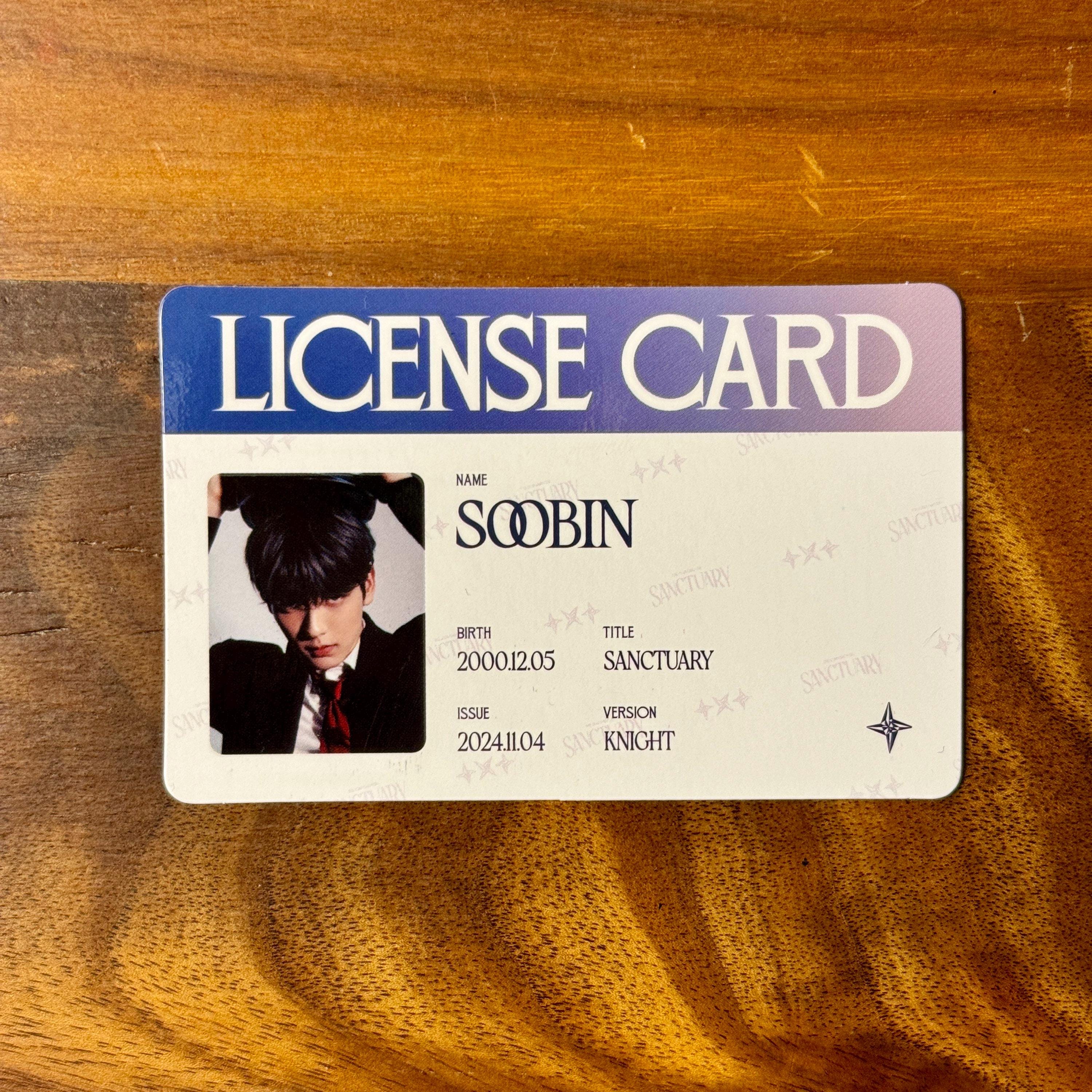 TXT Soobin Sanctuary Knight License Card - Etsy
