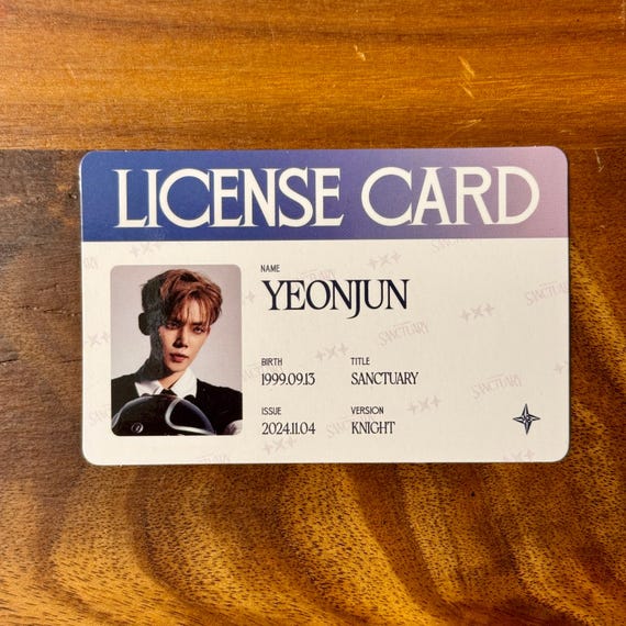 TXT 当選 YEONJUN フォトカード TXT Yeonjun Sanctuary Knight License Card - Etsy