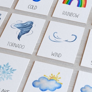 16 cartes météo à imprimer PNG, téléchargement immédiat cartes météo éducatives pour enfants, cartes d'activités météo Montessori