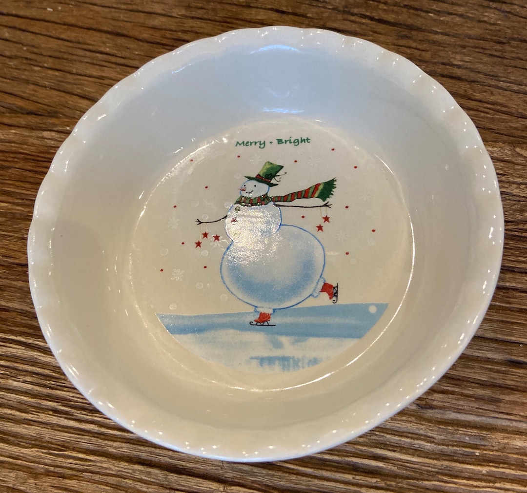 Vintage Nantucket Miniature Pie Bakeware Christmas Snowman Etsy
