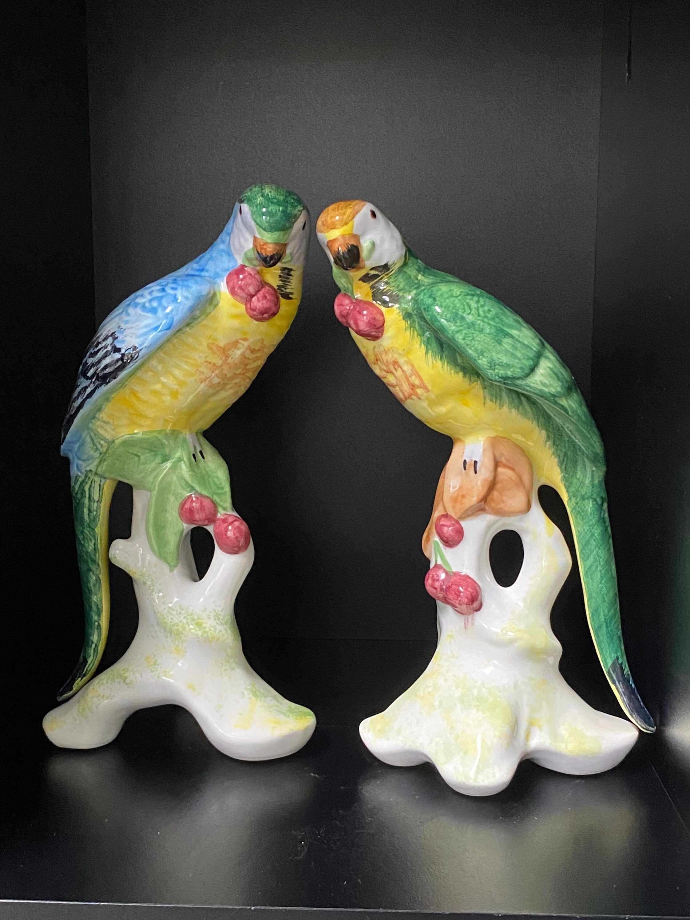 Vintage Ceramic Parrot Figurine by Chelsea House Italy