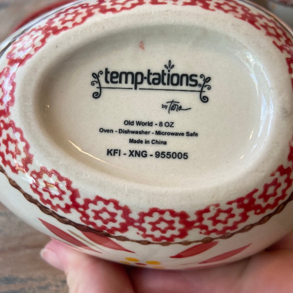 Vintage Temptations Bakeware Egg Bowls Old World Red set of 5