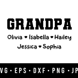 Custom Grandpa Grandma Svg, Grandkids Svg, abuela Svg, Svg personalizado, abuelo Svg, Grandma Svg, regalo para niños Silhouette Cricut Vinyl