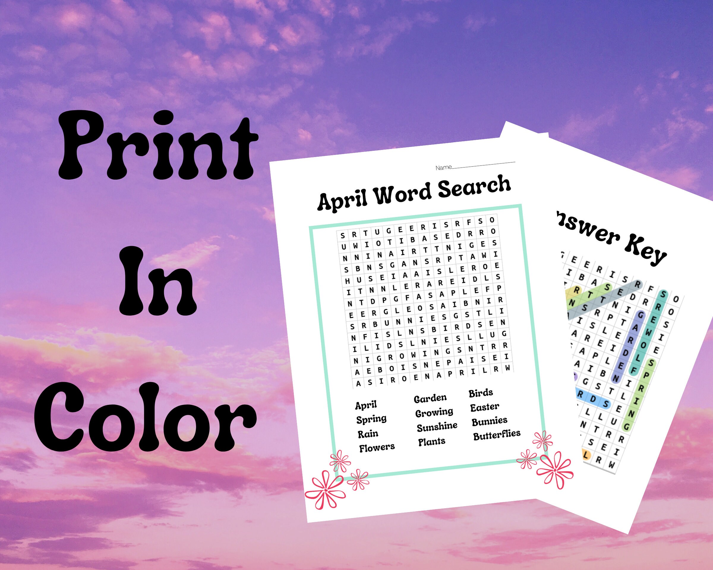 April Word Search Pack! - Etsy
