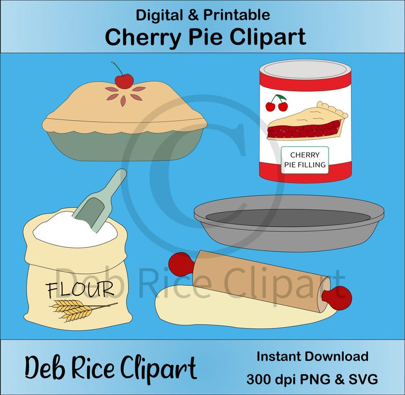 Cherry Pie Clipart Cherry Pie Filling Can, Baking Pies, Pie a La Mode