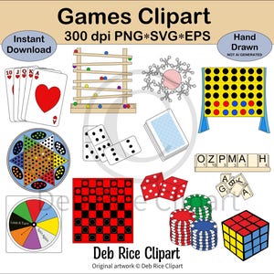 Spellen Clipart - aansluitingen, knikkerrol, verbindingsspel, kubusspel, dammen, dobbelstenen, knikkerrol, spelspinner, png, vector, SVG en EPS