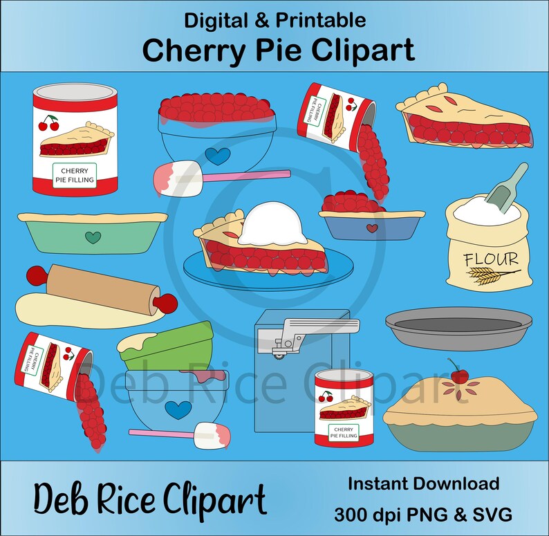 Cherry Pie Clipart Cherry Pie Filling Can, Baking Pies, Pie a La Mode