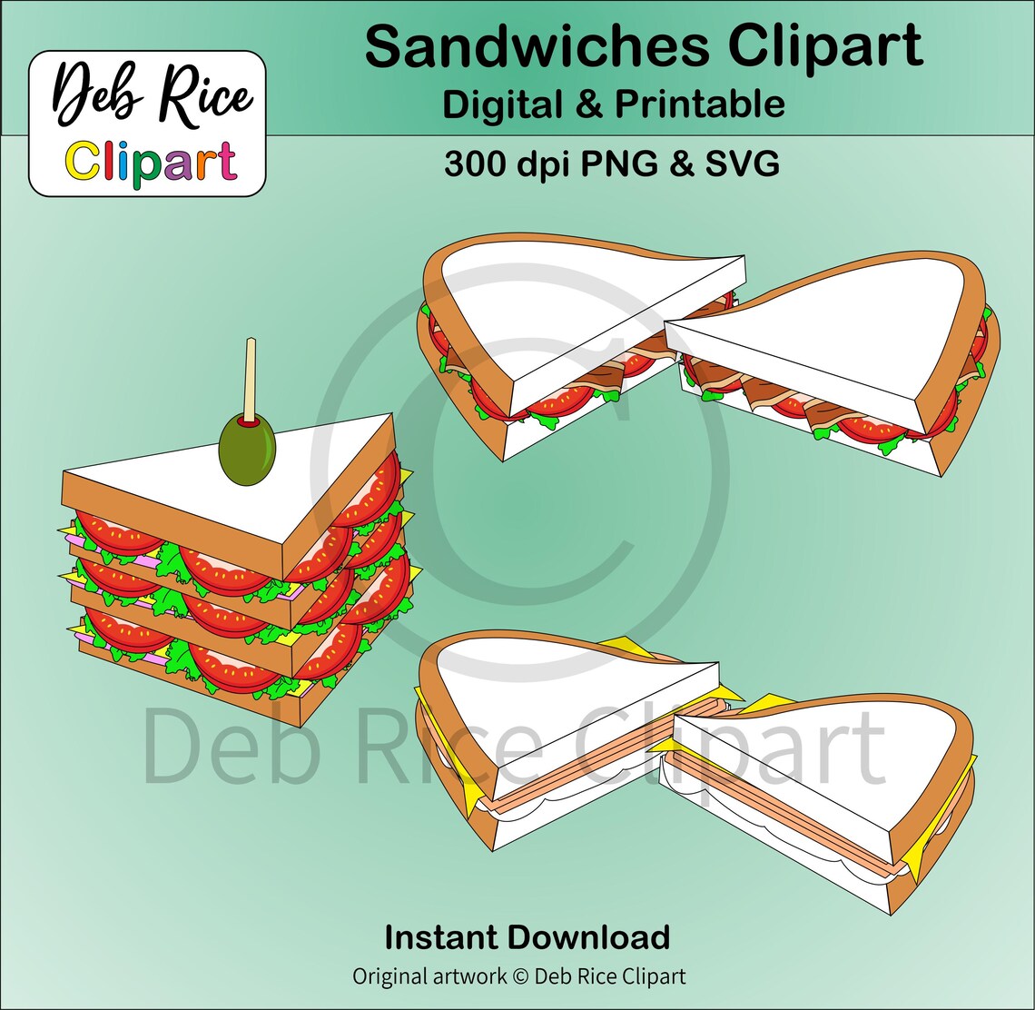 Sandwiches Clipart Grilled Cheese, Bologna Sandwich, Olive Loaf ...