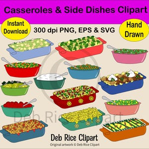 Aufläufe & Beilagen Clipart-Set - Stroganoff,Harvaror Beets, PNG, EPS, SVG, Sofortiger digitaler Download