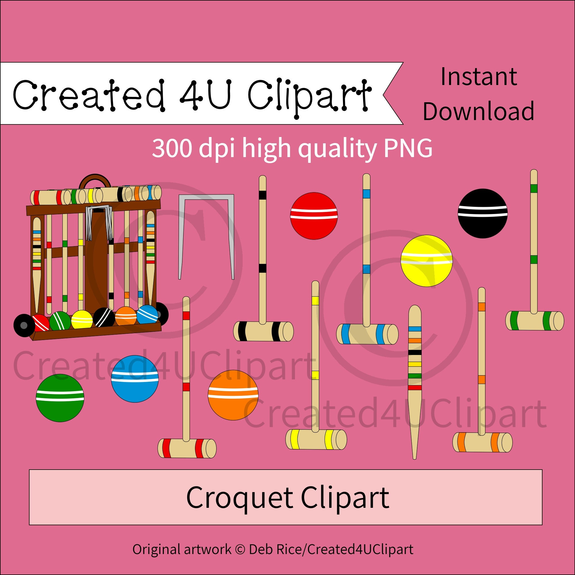 Croquet PNG Clipart Croquet Set Croquet Mallets Croquet Etsy New Zealand