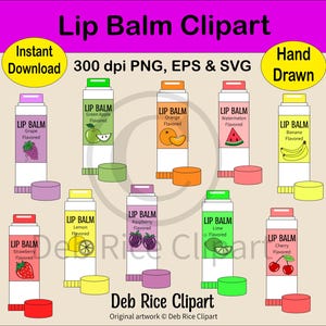 Lippenbalsam Clipart - Fruchtaroma, PNG, EPS, SVG, Sofortiger digitaler Download