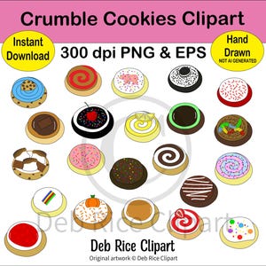 Crumble Cookies Clipart: PNG, vector EPS, digital download
