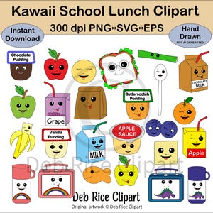 Kawaii Schule Mittagessen Clipart - Kawaii Lunchboxen, Kawaii Früchte, Kawaii Milch, Kawaii Saft Boxen, Kawaii Cracker, PNG, Vektor SVG & EPS