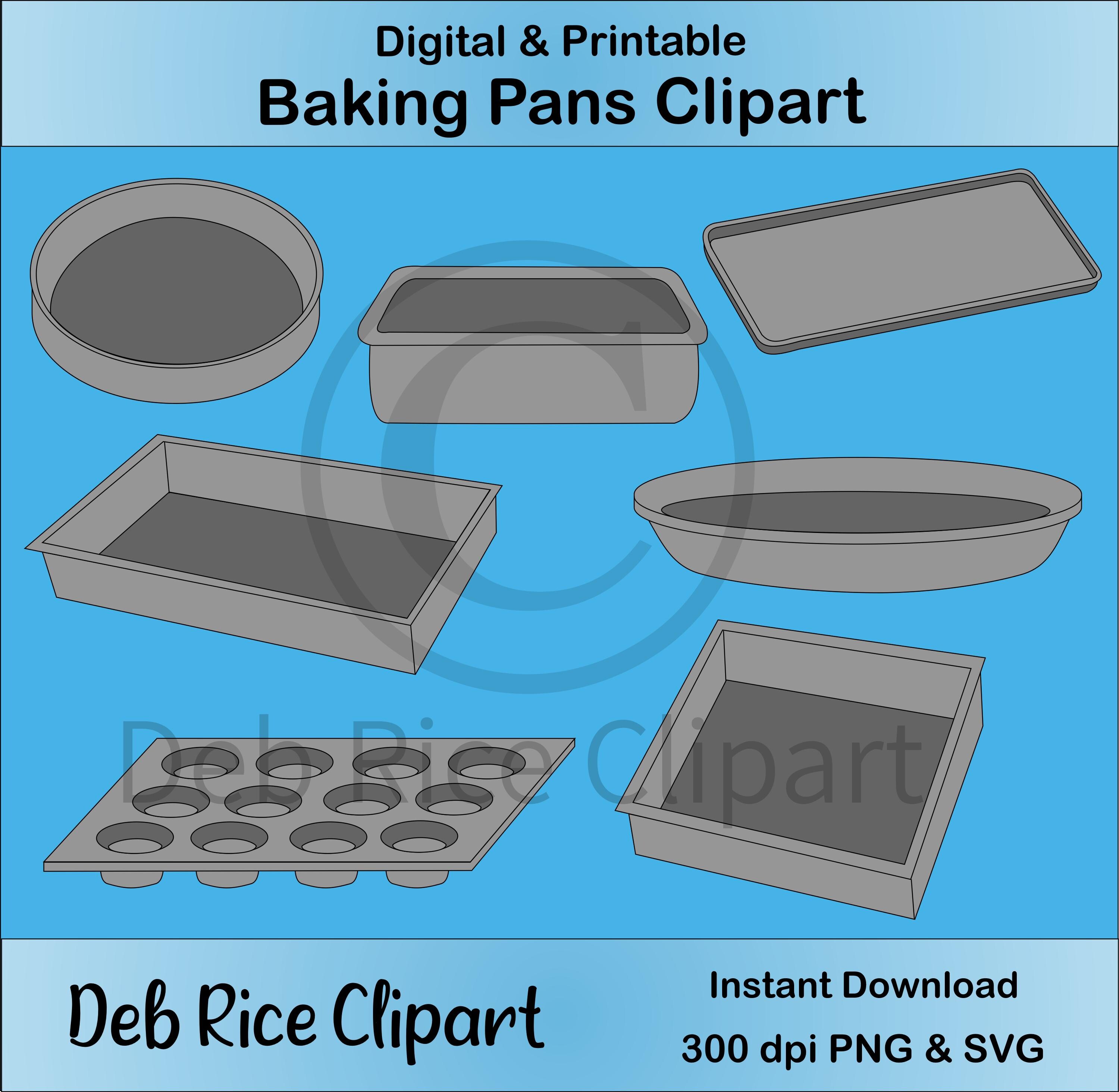 Baking Pans Clipart Square Baking Pan 9x13 Baking Pan Cupcake Pan Pie Pan Cake Pan Loaf Pan PNG Vector SVG Etsy